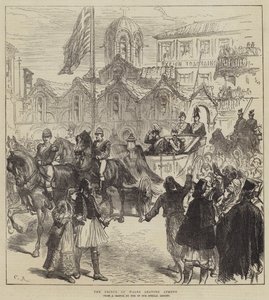 De Prins van Wales verlaat Athene door Sir John Charles Robinson